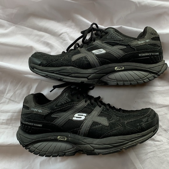 Skechers Shape-Ups Black Sneakers Comfortable Workout Running Shoe Athletic 8.5 - Picture 1 of 8